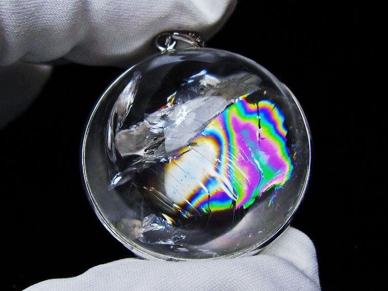 アイリスクォーツ 水晶 ペンダント 虹入り 一点物 112-12452
