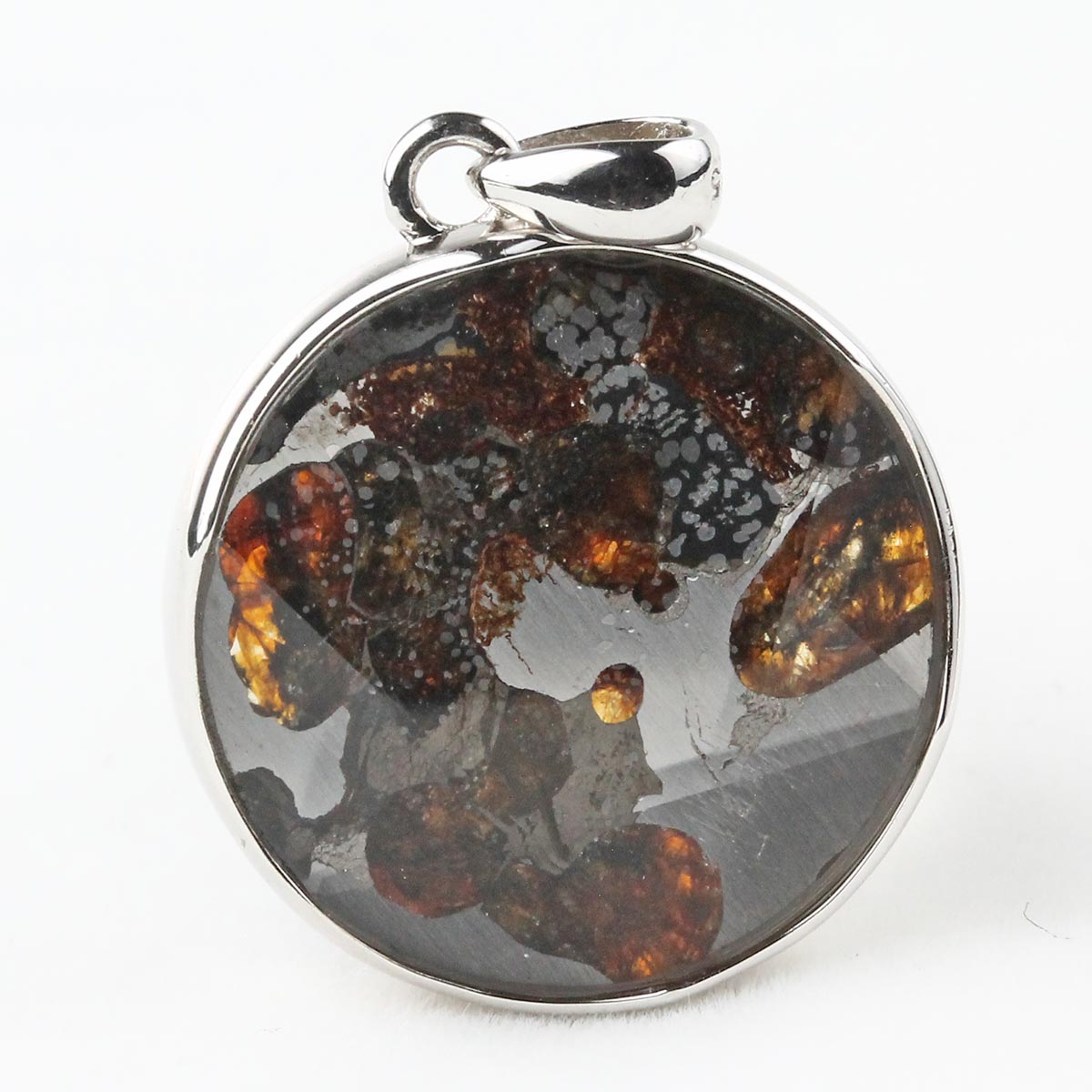 パラサイト隕石 ペンダント パワーストーン ペンダントトップ Pallasite Meteorite メンズ レディース アクセサリー 大衛星 一点物 112-8953