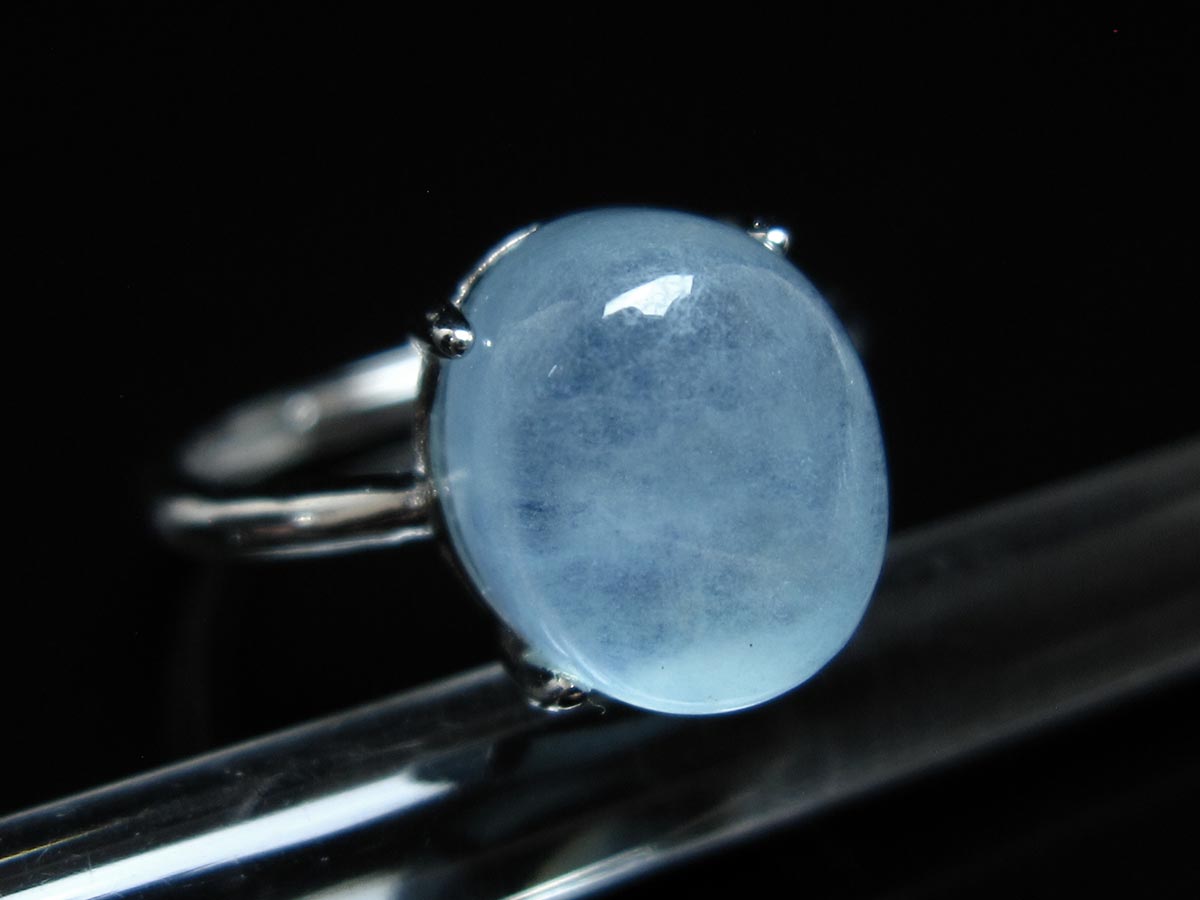 アクアマリン リング 指輪 フリーサイズ 16号 メール便可 一点物 115-7775