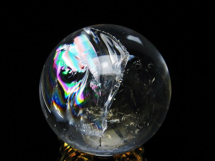 アイリスクォーツ 水晶 丸玉 虹入り 25mm 水晶玉 スフィア 原石 置物 一点物 141-5510 【sold out】