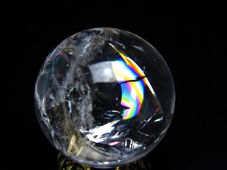 アイリスクォーツ 水晶 丸玉 虹入り 25mm 水晶玉 スフィア 球 置物 原石 一点物 141-6537 【sold out】