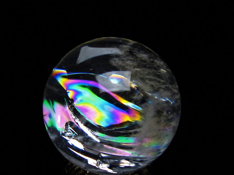 アイリスクォーツ 水晶 丸玉 虹入り 25mm 水晶玉 スフィア 球 置物 原石 一点物 141-6559 【sold out】