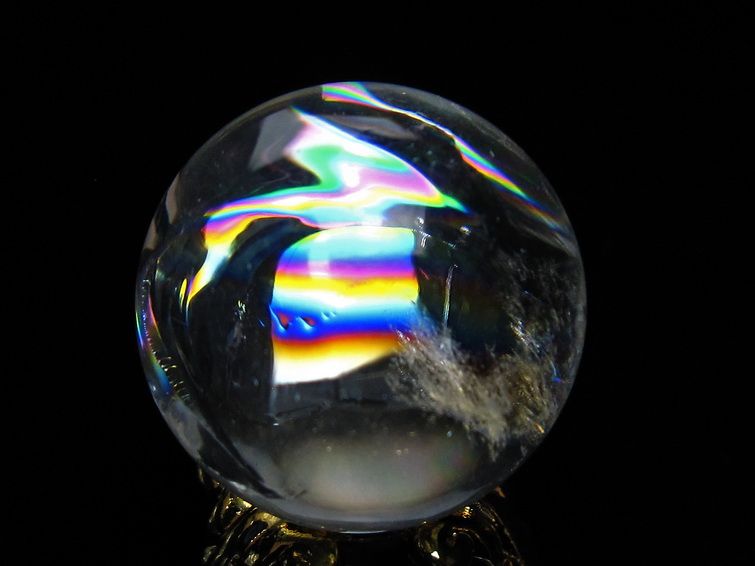アイリスクォーツ 水晶 丸玉 虹入り 24mm 水晶玉 スフィア 球 置物 原石 一点物 141-6626 【sold out】
