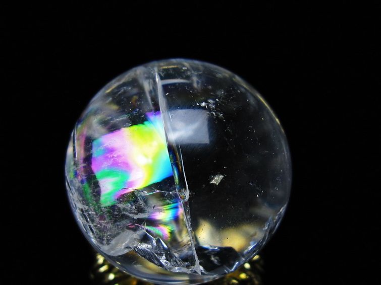 アイリスクォーツ 水晶 丸玉 虹入り 28mm スフィア 置物 水晶玉 一点物 141-7101