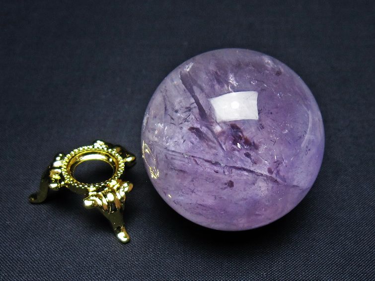 アメジスト 丸玉 44mm スフィア amethyst 置物 一点物 141-7311