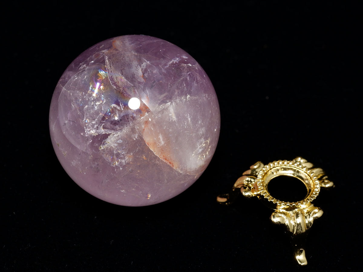 アメジスト 丸玉 44mm スフィア amethyst 置物 一点物 141-7318 【sold out】