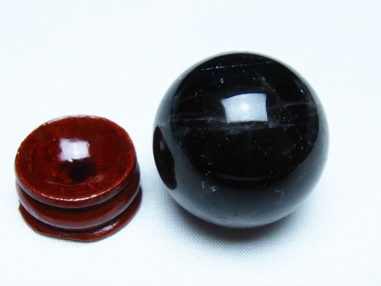 モリオン 黒水晶 丸玉 34mm スフィア 置物 原石 141-7342 【sold out】