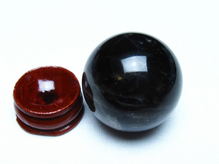 モリオン 黒水晶 丸玉 34mm スフィア 置物 原石 141-7344 【sold out】