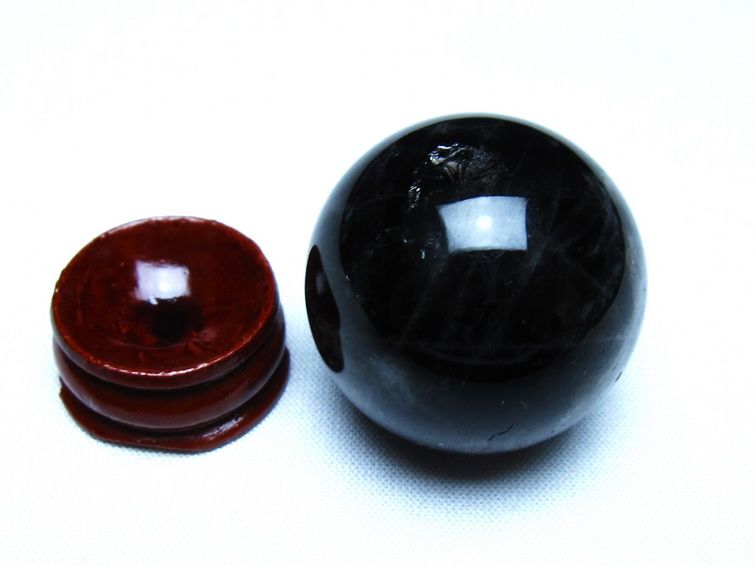 モリオン 黒水晶 丸玉 34mm スフィア 置物 原石 141-7357 【sold out】