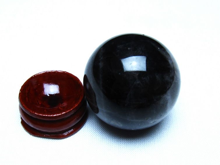 モリオン 黒水晶 丸玉 34mm スフィア 置物 原石 141-7372 【sold out】