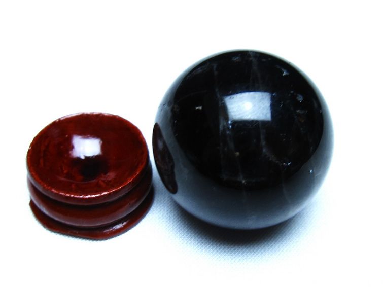 モリオン 黒水晶 丸玉 34mm スフィア 置物 原石 141-7373 【sold out】