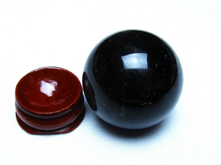 黒水晶 モリオン 丸玉 35mm スフィア 置物 原石 141-7401 【sold out】