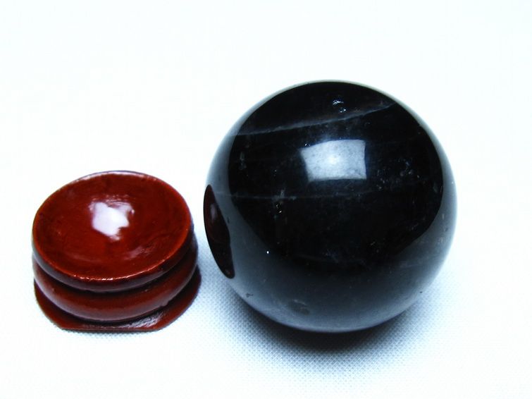 黒水晶 モリオン 丸玉 36mm スフィア 置物 原石 141-7441 【sold out】