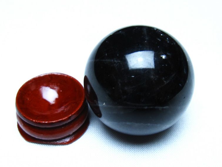 黒水晶 モリオン 丸玉 36mm スフィア 置物 原石 141-7445 【sold out】