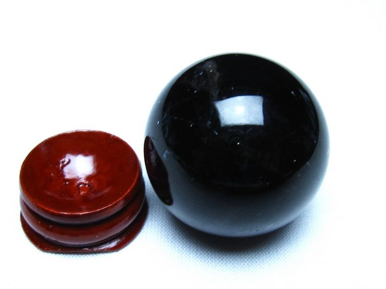 モリオン 丸玉 黒水晶 丸玉 35mm スフィア 置物 原石 141-7466
