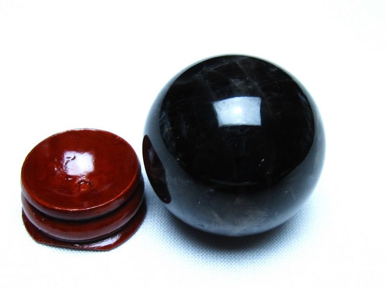 モリオン 丸玉 黒水晶 丸玉 35mm スフィア 置物 原石 141-7468