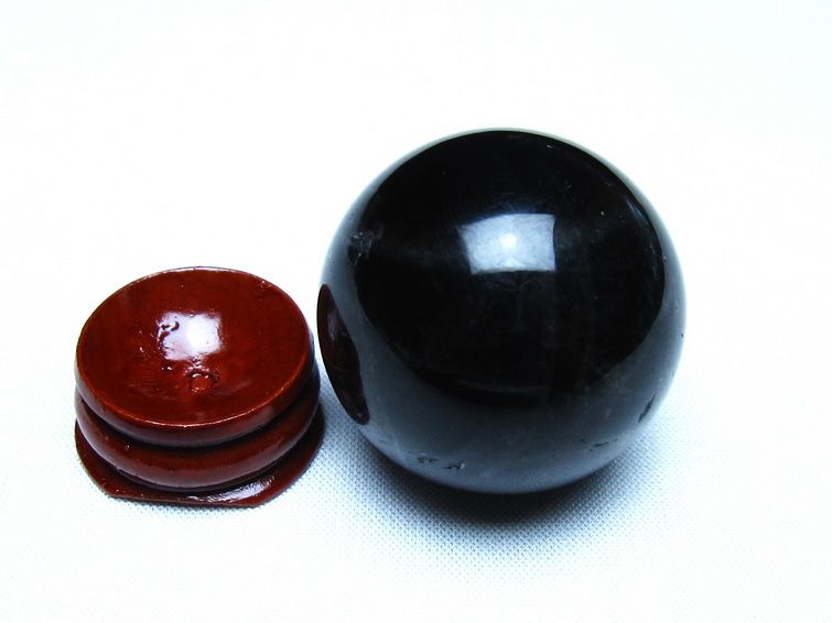 モリオン 丸玉 黒水晶 丸玉 35mm スフィア 置物 原石 141-7486