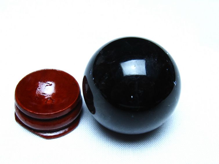 モリオン 丸玉 黒水晶 丸玉 34mm スフィア 置物 原石 141-7495