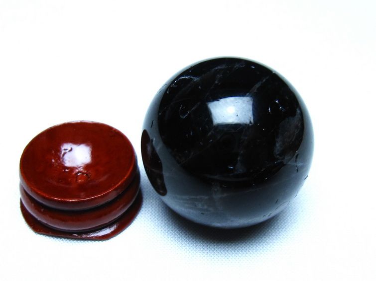 モリオン 丸玉 黒水晶 丸玉 34mm スフィア 置物 原石 141-7500