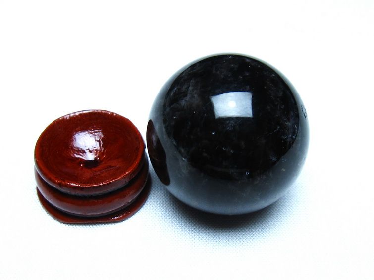 モリオン 丸玉 黒水晶 丸玉 34mm スフィア 置物 原石 141-7513