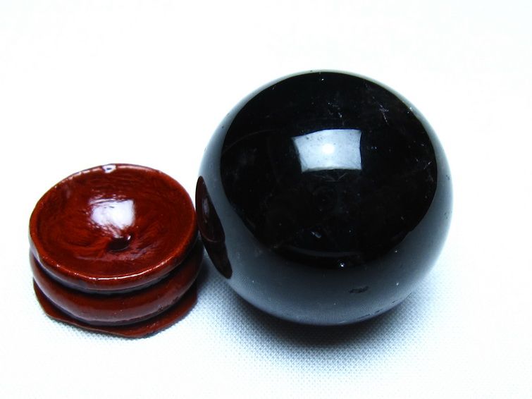 黒水晶 丸玉 モリオン 丸玉 35mm スフィア 置物 原石 141-7565 【sold out】