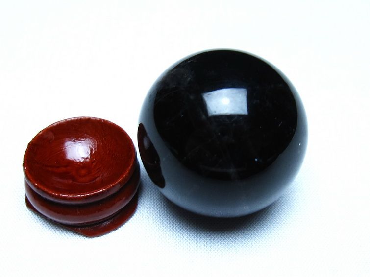 黒水晶 丸玉 モリオン 丸玉 35mm スフィア 置物 原石 141-7573 【sold out】