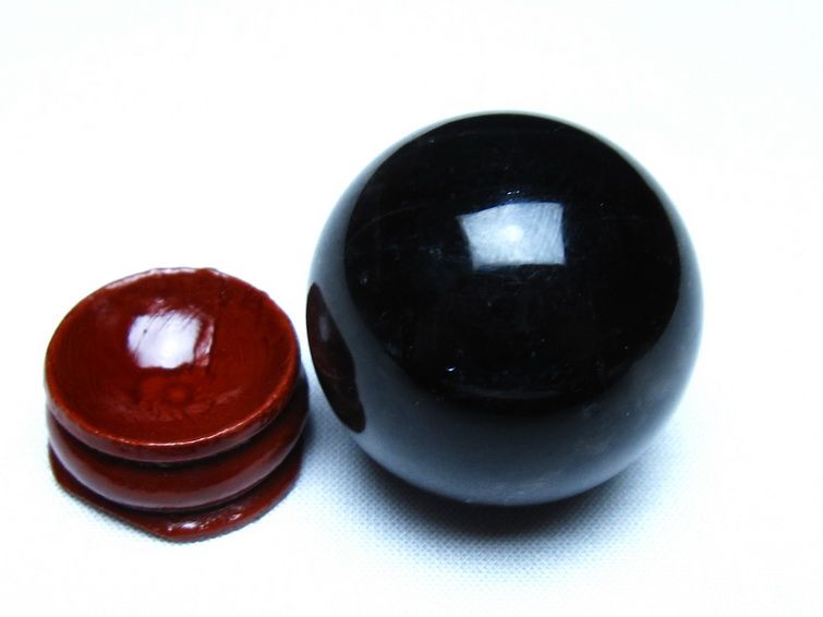 黒水晶 丸玉 モリオン 丸玉 36mm スフィア 置物 原石 141-7583 【sold out】