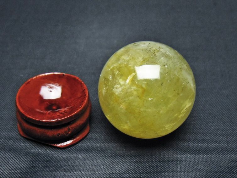 シトリン 丸玉 30mm シトリンクォーツ スフィア 一点物141-7699