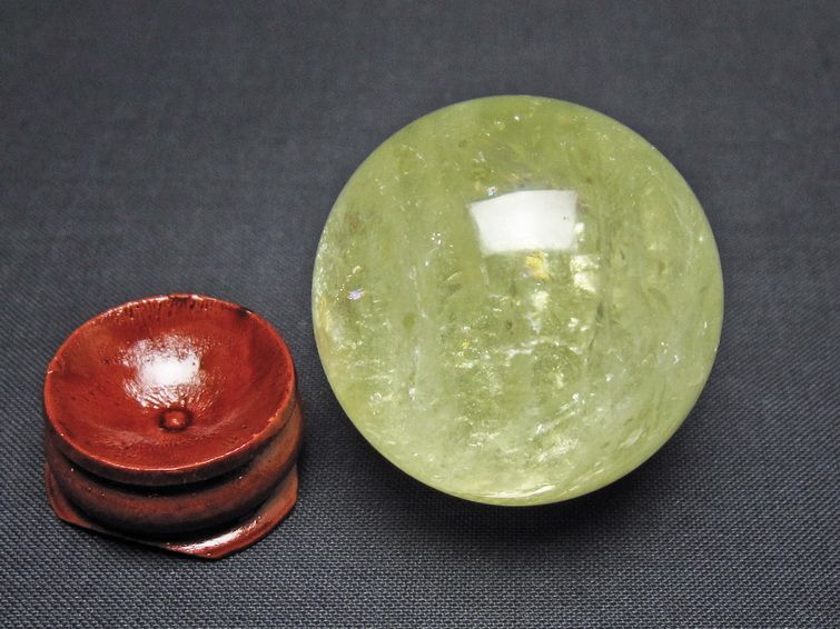 シトリン 丸玉 37mm シトリンクォーツ スフィア 一点物141-7755