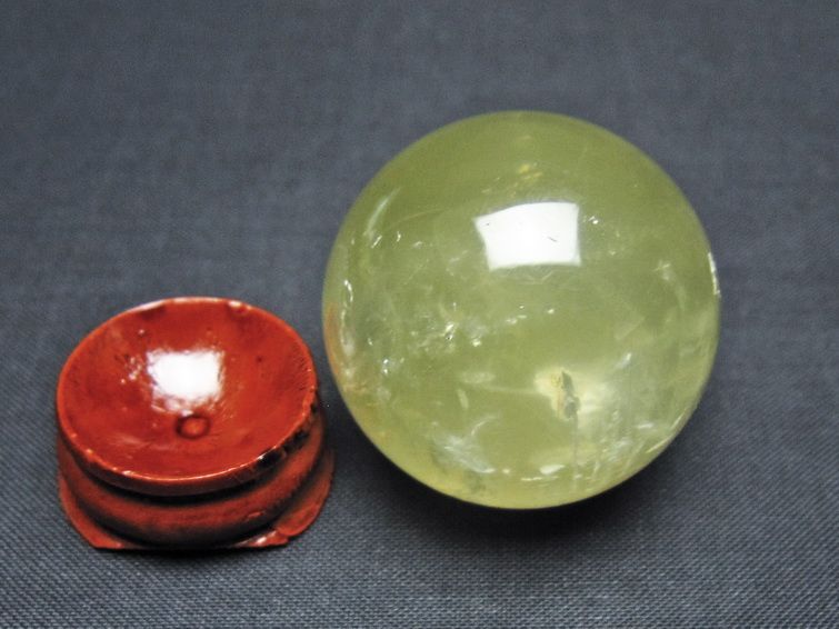 シトリン 丸玉 35mm シトリンクォーツ スフィア 一点物141-7767