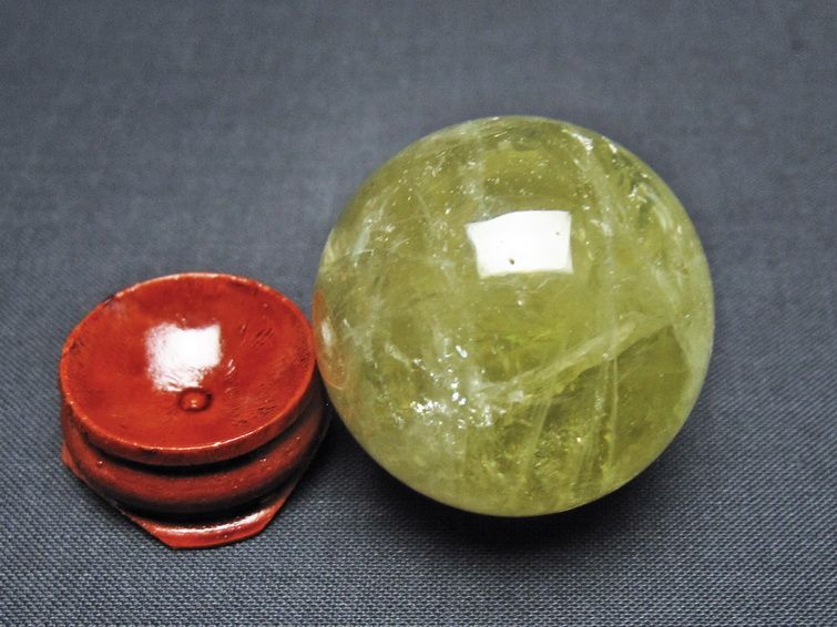 シトリン 丸玉 35mm シトリンクォーツ スフィア 一点物141-7774