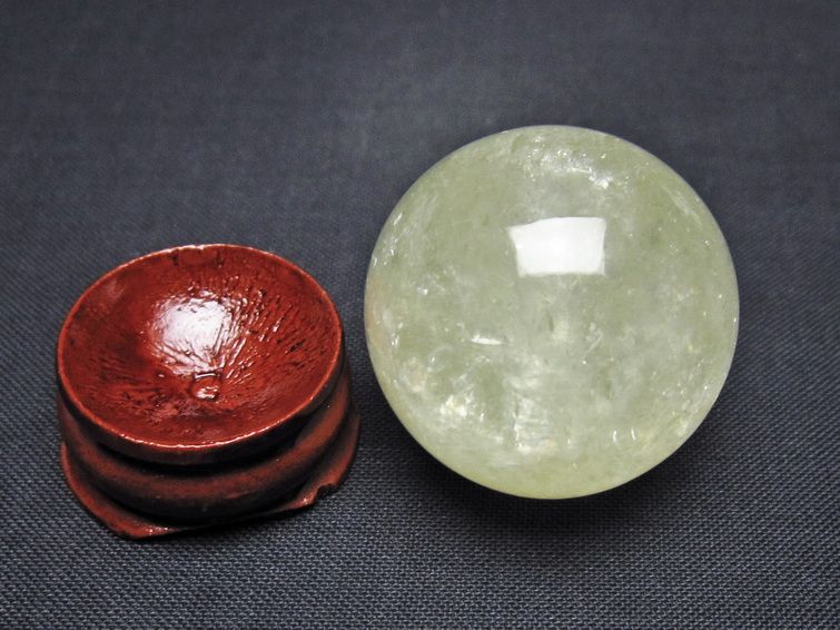 シトリン 丸玉 30mm シトリンクォーツ スフィア 置物 一点物 141-7824