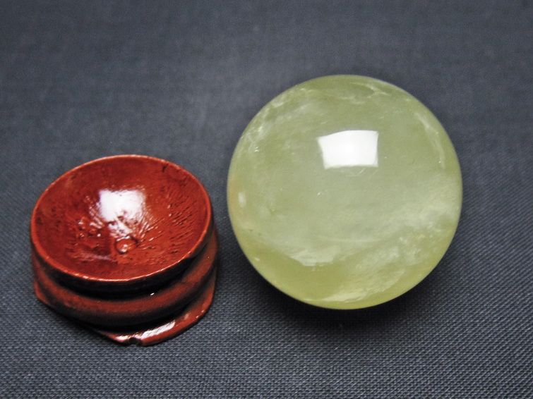 シトリン 丸玉 30mm シトリンクォーツ スフィア 置物 一点物 141-7827