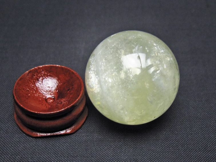 シトリン 丸玉 31mm シトリンクォーツ スフィア 置物 一点物 141-7838