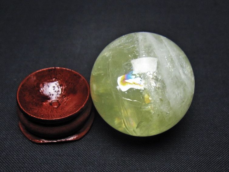 シトリン 丸玉 32mm シトリンクォーツ スフィア 置物 一点物 141-7850