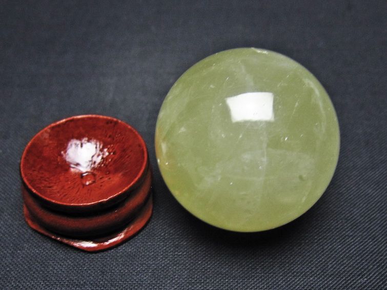 シトリン 丸玉 32mm シトリンクォーツ スフィア 置物 一点物 141-7851