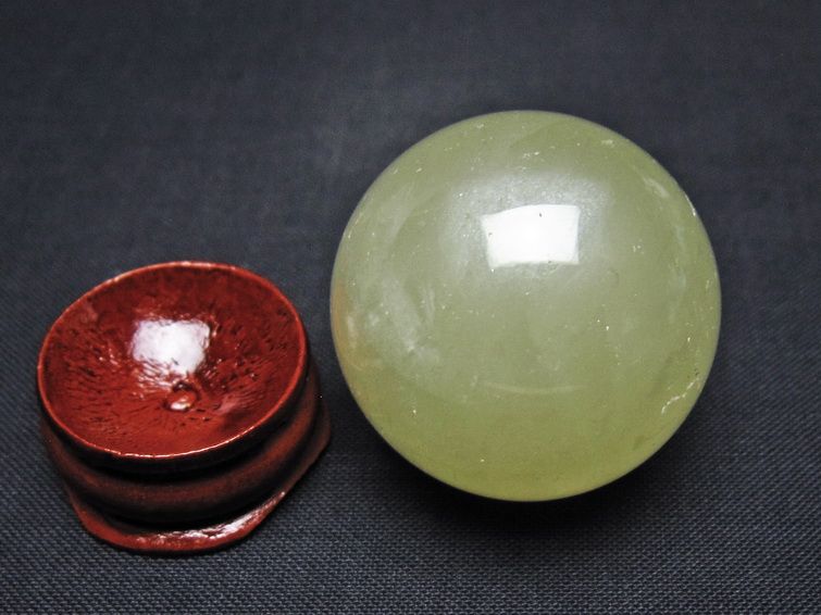 シトリン 丸玉 32mm シトリンクォーツ スフィア 置物 一点物 141-7852