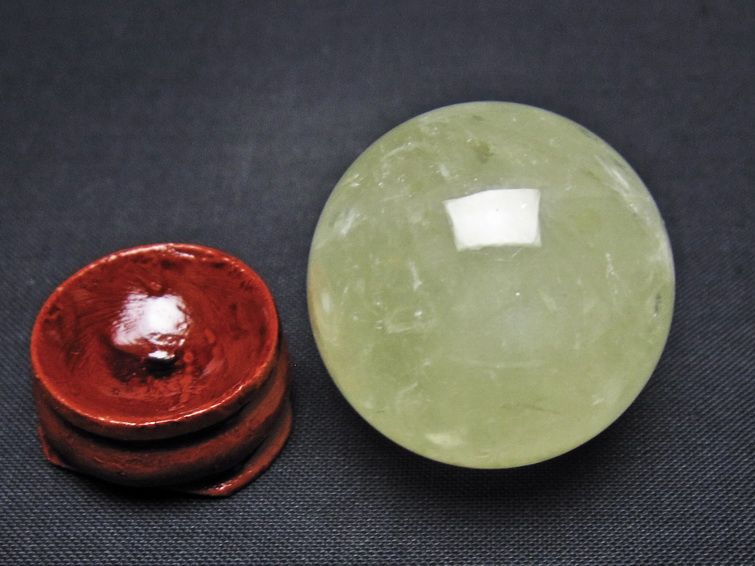 シトリン 丸玉 33mm シトリンクォーツ スフィア 置物 一点物 141-7860