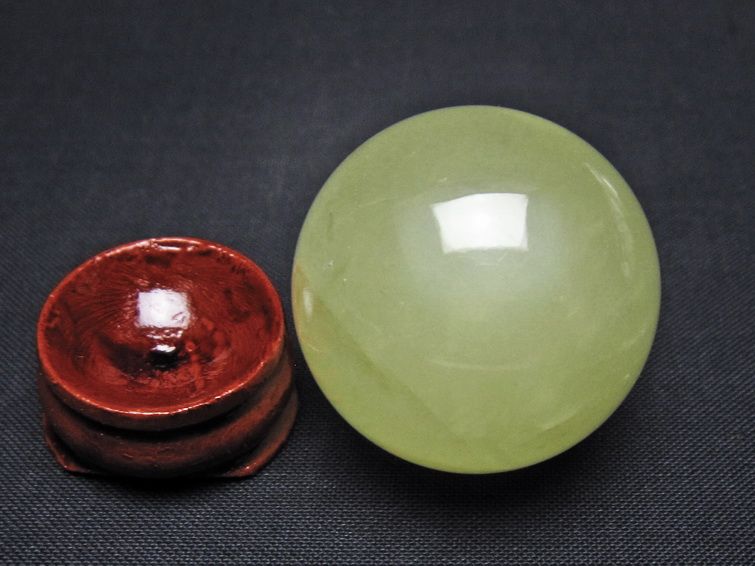 シトリン 丸玉 33mm シトリンクォーツ スフィア 置物 一点物 141-7863