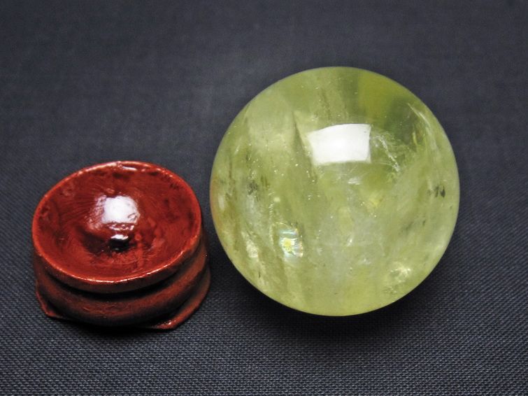シトリン 丸玉 33mm シトリンクォーツ スフィア 置物 一点物 141-7865