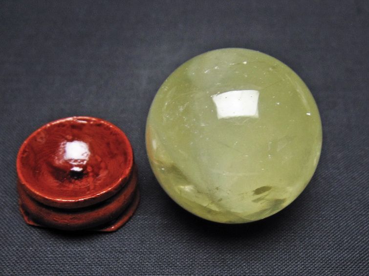 シトリン 丸玉 34mm シトリンクォーツ スフィア 置物 一点物 141-7870