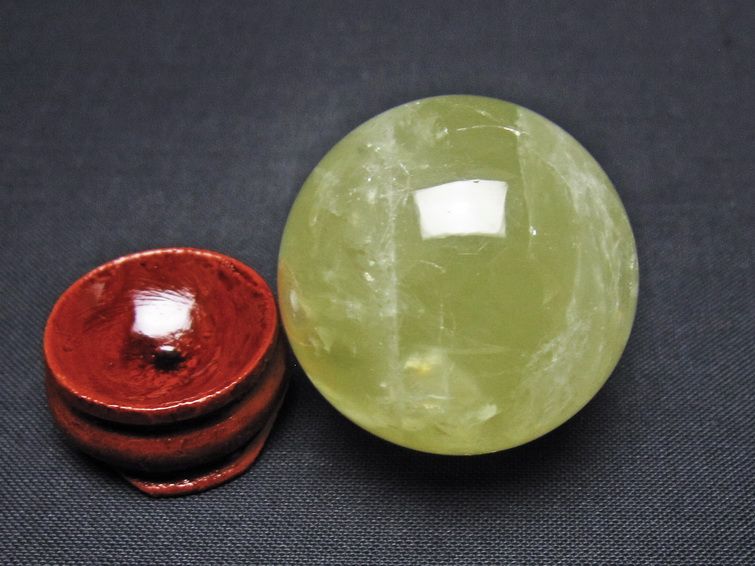 シトリン 丸玉 34mm シトリンクォーツ スフィア 置物 一点物 141-7874