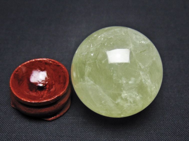 シトリン 丸玉 34mm シトリンクォーツ スフィア 置物 一点物 141-7875