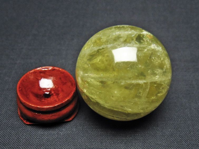 シトリン 丸玉 36mm シトリンクォーツ スフィア 置物 一点物 141-7889