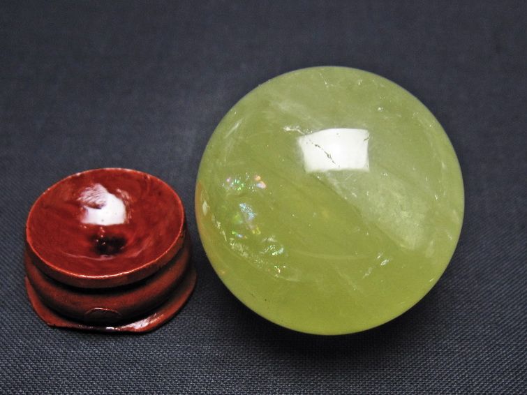 シトリン 丸玉 36mm シトリンクォーツ スフィア 置物 一点物 141-7919