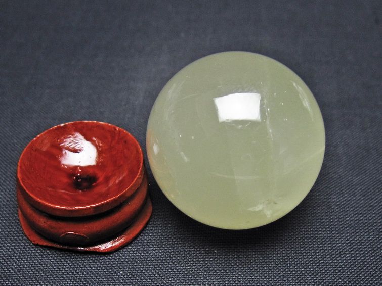 シトリン 丸玉 32mm シトリンクォーツ スフィア 置物 一点物 141-7938