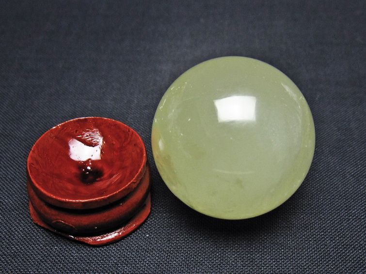 シトリン 丸玉 31mm シトリンクォーツ スフィア 置物 一点物 141-7945