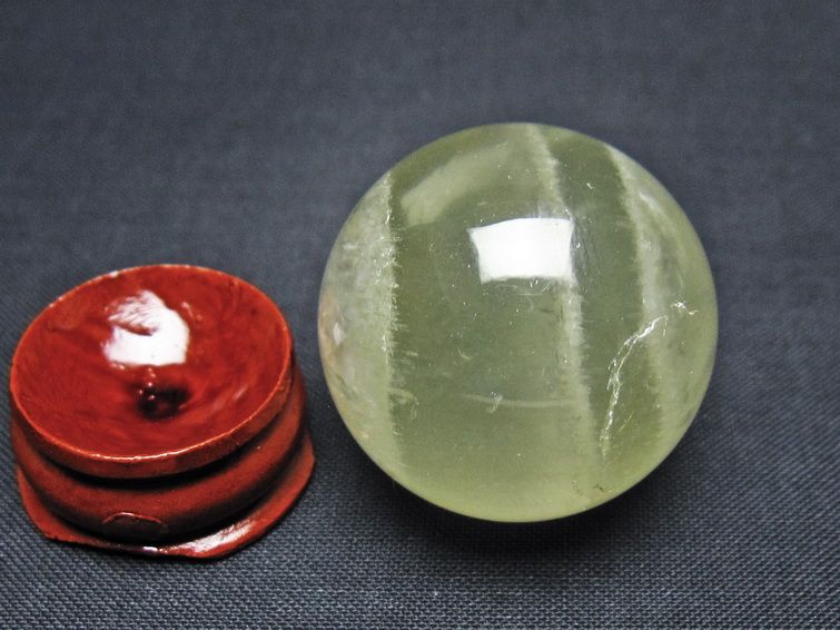 シトリン 丸玉 31mm シトリンクォーツ スフィア 置物 一点物 141-7946