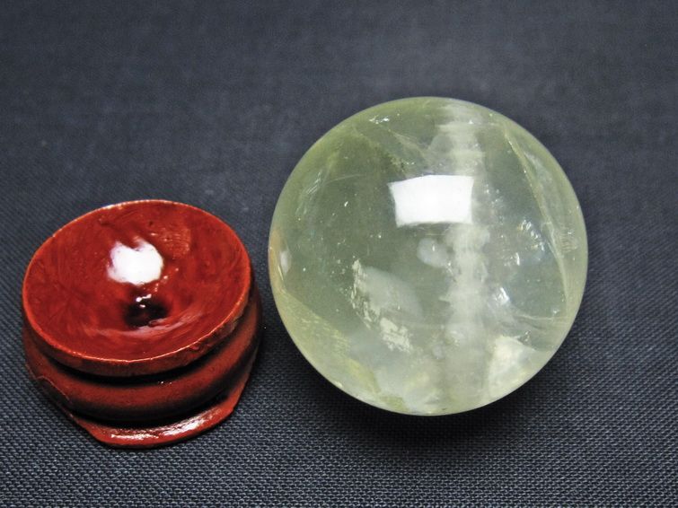 シトリン 丸玉 31mm シトリンクォーツ スフィア 置物 一点物 141-7950