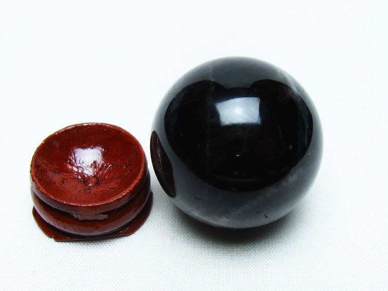 モリオン 丸玉 34mm 黒水晶 スフィア 置物 一点物 141-8013